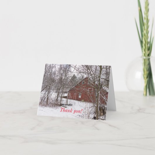 Grange Rouge Dans La Carte de remerciements De Nei (Devant)