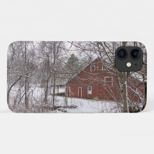 Grange Rouge Dans Le coque iphone De Neige (Dos (Horizontal))