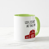 Grange rouge ferme maison tasse de café pour la ma (Devant droit)