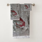 Grange rouge neigeuse (En situation)