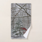 Grange rouge neigeuse (Serviette à main)