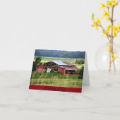 Grange rouge pensant à vous carte de note (Fleur jaune)