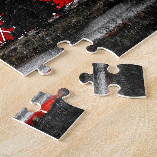 Grange rouge spectaculaire - puzzle (Côté)