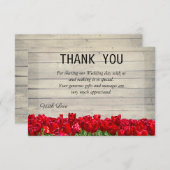 Grange rustique avec carte de remerciements tulipe (Devant / Derrière)