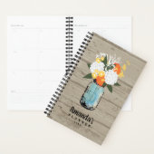 Grange rustique Bois orange Gerber Daisy Mason Jar (Devant avec enveloppe)