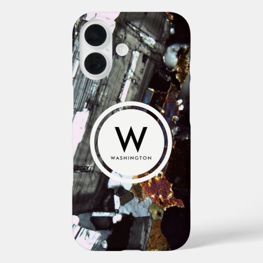 Graniet Dunne Sectie Monogram- Rock Textuur Case-Mate iPhone Case (Achterkant)