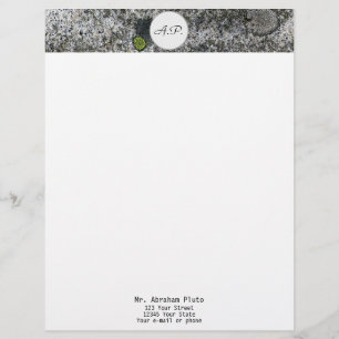 Graniet Gray Monogram en adres Briefhoofd Sjabloon