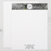 Graniet Gray Monogram en adres Briefhoofd Sjabloon (Voorkant / Achterkant)