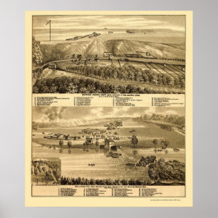 Graniet-Herfsten, MN Panoramiek Map - 1874 Poster