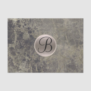 Graniet Marmer Glam Monogram Letter Initiaal Tissuepapier