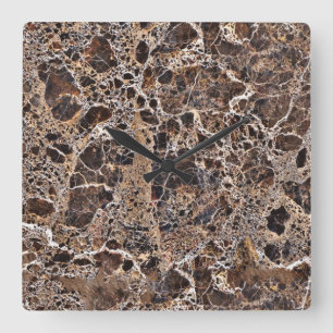 Graniet Stone Patroon Acrylwand Vierkante Klok