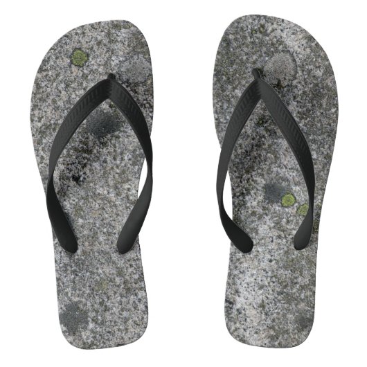 Granite Gray Rock met Green Moss Teenslippers (Voetbed)
