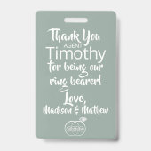 Granite Green Ring Bearer Security Badge (Achterkant)