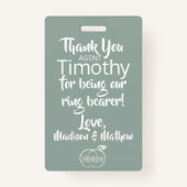 Granite Green Ring Bearer Security Badge (Achterkant)