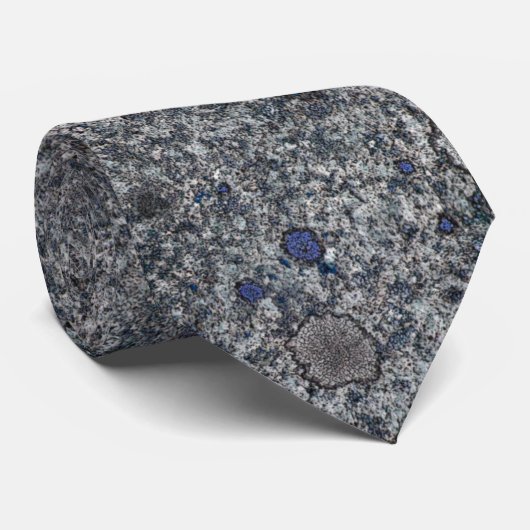 Granite Grey Rock Textuur met blauwe details Stropdas (Opgerold)