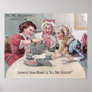 Granite Ironware Gossip & Verkoper Poster