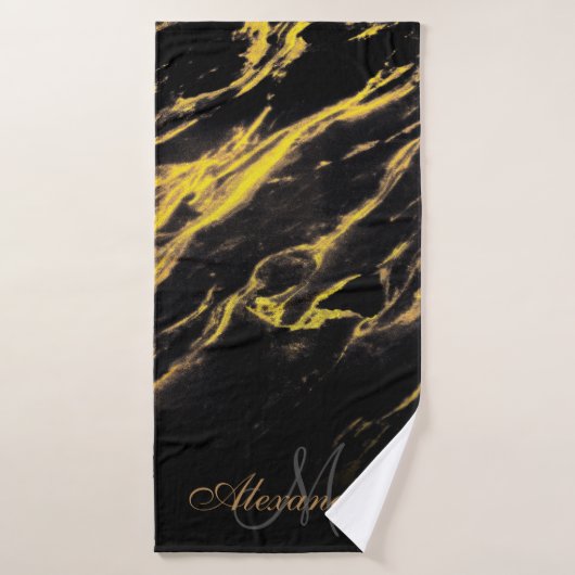 Granite noir et doré (Serviette de bain)