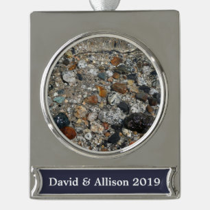 Granite Pebbles in het meer Tenaya bij Yosemite Verzilverd Banner Ornament