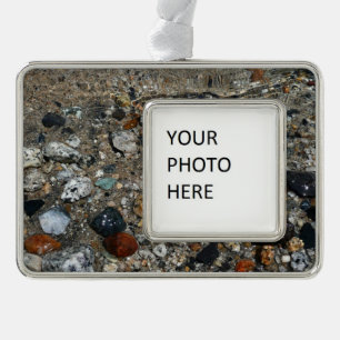Granite Pebbles in het meer Tenaya bij Yosemite Verzilverd Kader Ornament