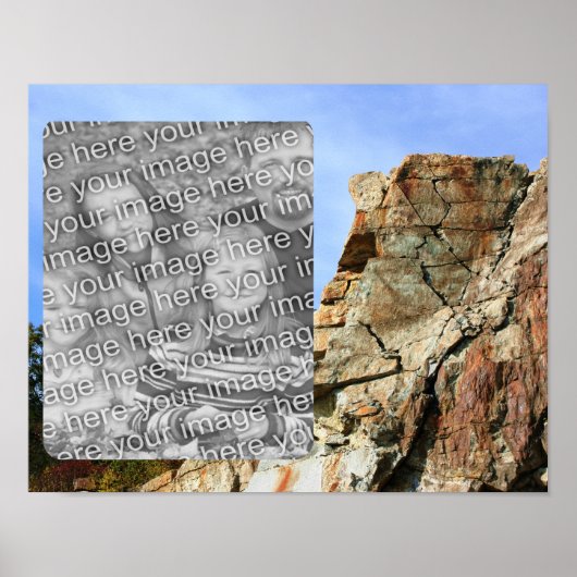 Granite Rock Cliff Lijst Uw foto toevoegen Poster (Voorkant)