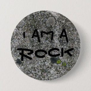 Granite Rock Gray Ik ben een Rock Ronde Button 7,6 Cm