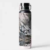 Granite Rock Marbling in Black, White en Grey Waterfles (Achterkant)