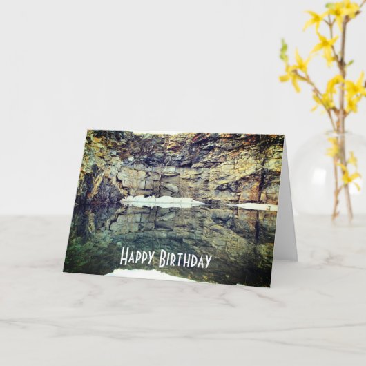 Granite Rock Réflexions 1 Nature Carte d'anniversa (Fleur jaune)