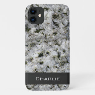 Granite Rock White met naam iPhone 11 Hoesje