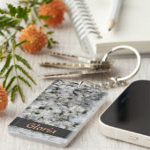 Granite Rock White met naam Sleutelhanger (Voorkant Rechts)