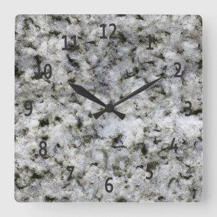 Granite Rock White met zwarte cijfers Vierkante Klok