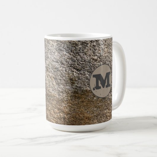 Granite Rockface Initiaal Coffee Mok U past aan (Voorkant rechts)