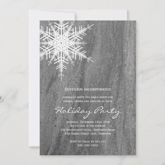 Granite & Snowflake Entreprise Fête Invitation (Devant)