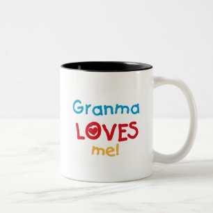 Granma Loves Me T-shirts en geschenken Tweekleurige Koffiemok