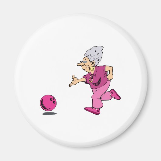 Grannies bowling league magneet (Voorkant)