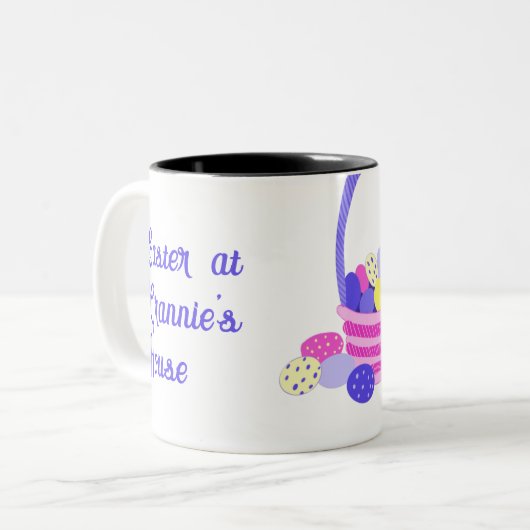 Grannies Pug Two-Tone Coffee Mok (Voorkant links)