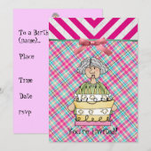 Granny Cake verjaardagsuitnodiging Kaart (Voorkant / Achterkant)