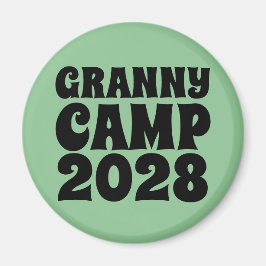Granny Camp Retro Groene tekst Magneet