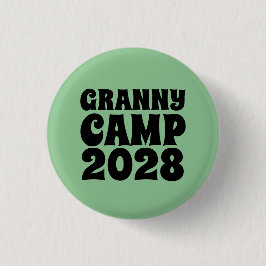 Granny Camp Retro Groene tekst Ronde Button 3,2 Cm