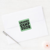 Granny Camp Retro Groene tekst Vierkante Sticker (Envelop)