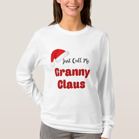 Granny Claus Kerstmis T-shirt (Voorkant)