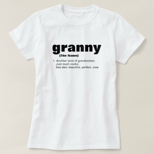Granny Definition Funny Moederdag, Kerstmis T-shirt (Design voorkant)