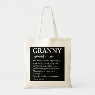 Granny Definition Grandma Funny Grandmoeder Tote Bag