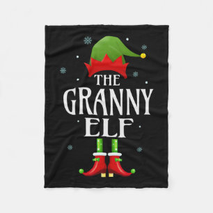 Granny Elf Xmas Matching Family Group, Kerstmis Pa Fleece Deken