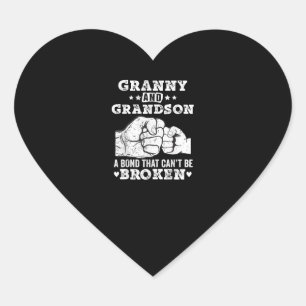 Granny en Grandson een obligatie die kan worden ge Hart Sticker