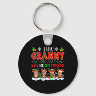 Granny houdt van haar Schattigee rendieren Xmas Gr Sleutelhanger