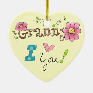 Granny I love you, Heart Photo Ornament