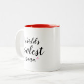 granny mug "La nana la plus cool du monde" texte d (Devant gauche)