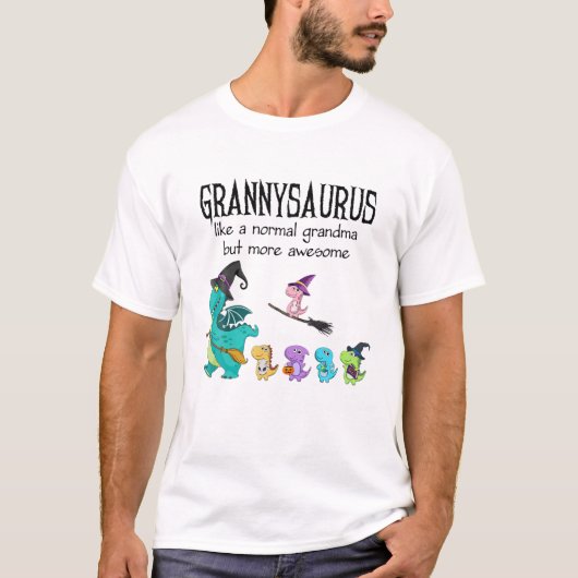 Granny Saurus als een normale grootmoeder - Dinosa T-shirt (Voorkant)