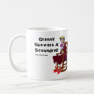 Granny Skewers A Scoundrel-Black Lettering Koffiemok