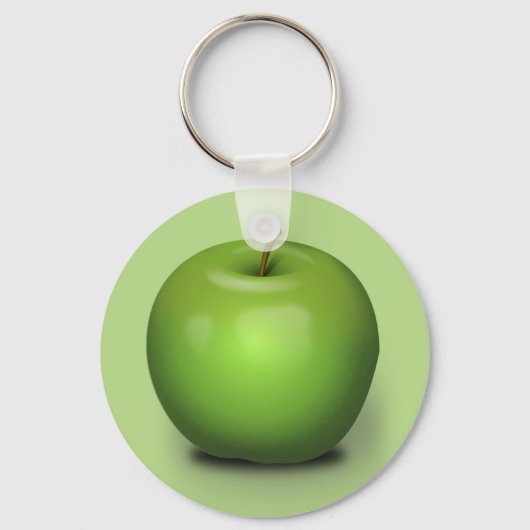 Granny Smith Apple Button Sleutelhanger (Voorkant)
